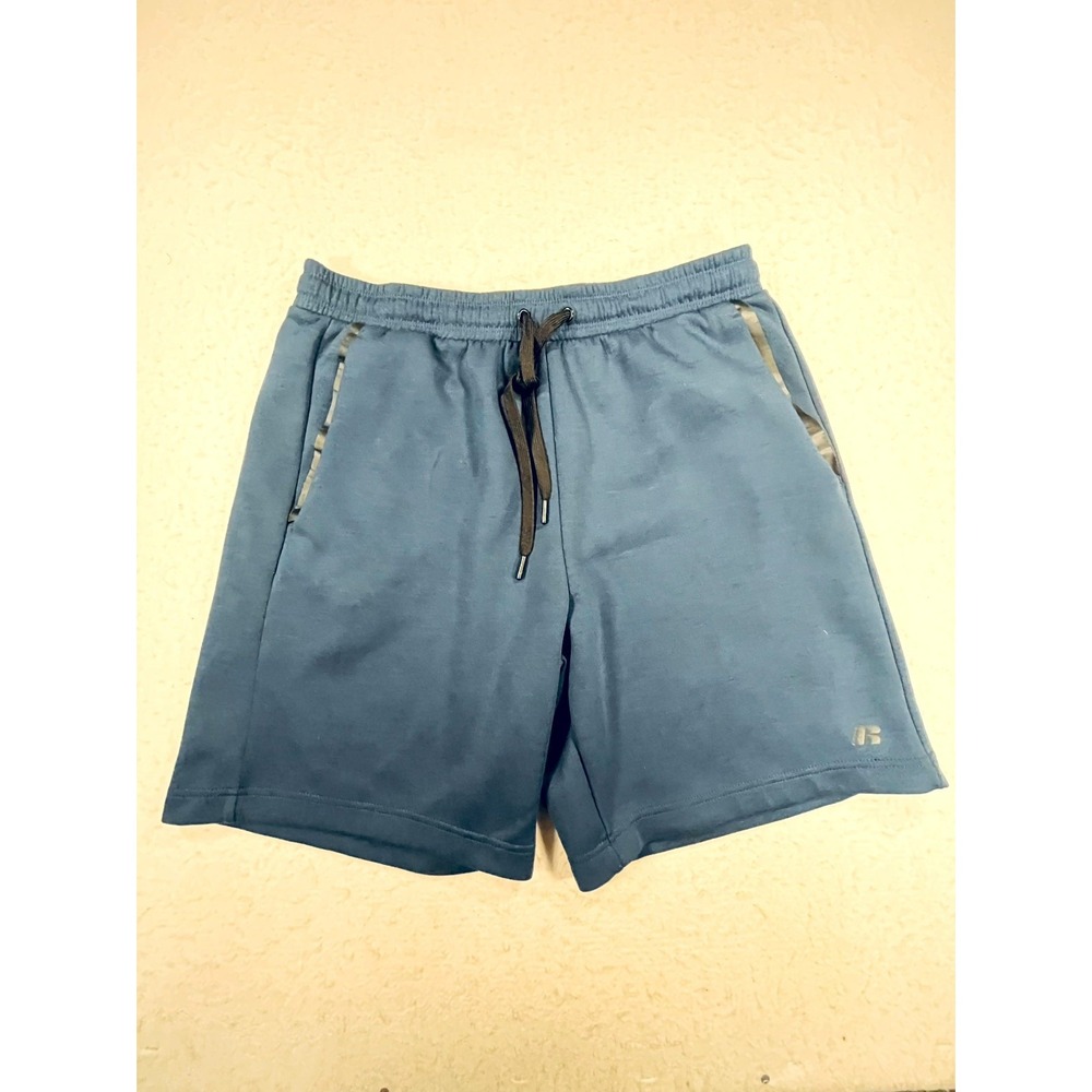 Russell Athletic Shorts Mens Medium Blue Stretch Drawstring‎ Waist Performance